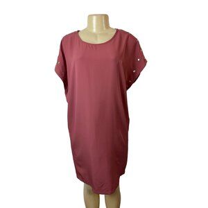 Grey & Grey Pink Sz 8 Women's Loose-fit Knee Length Round Neck Dress